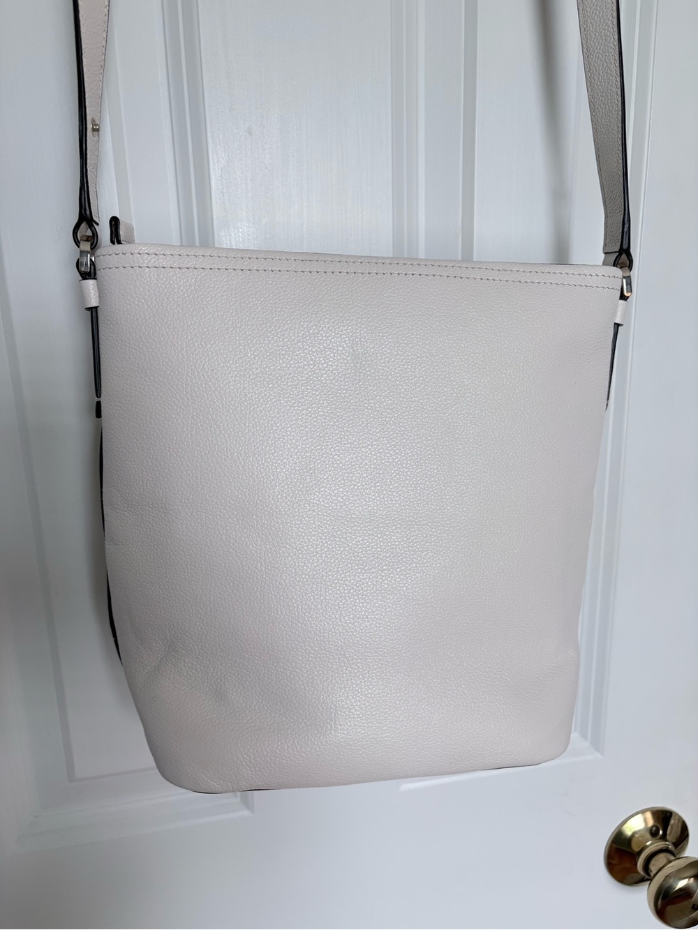 kate spade cream pebbled leather crossbody with black-trim strap - Picture 7 of 10